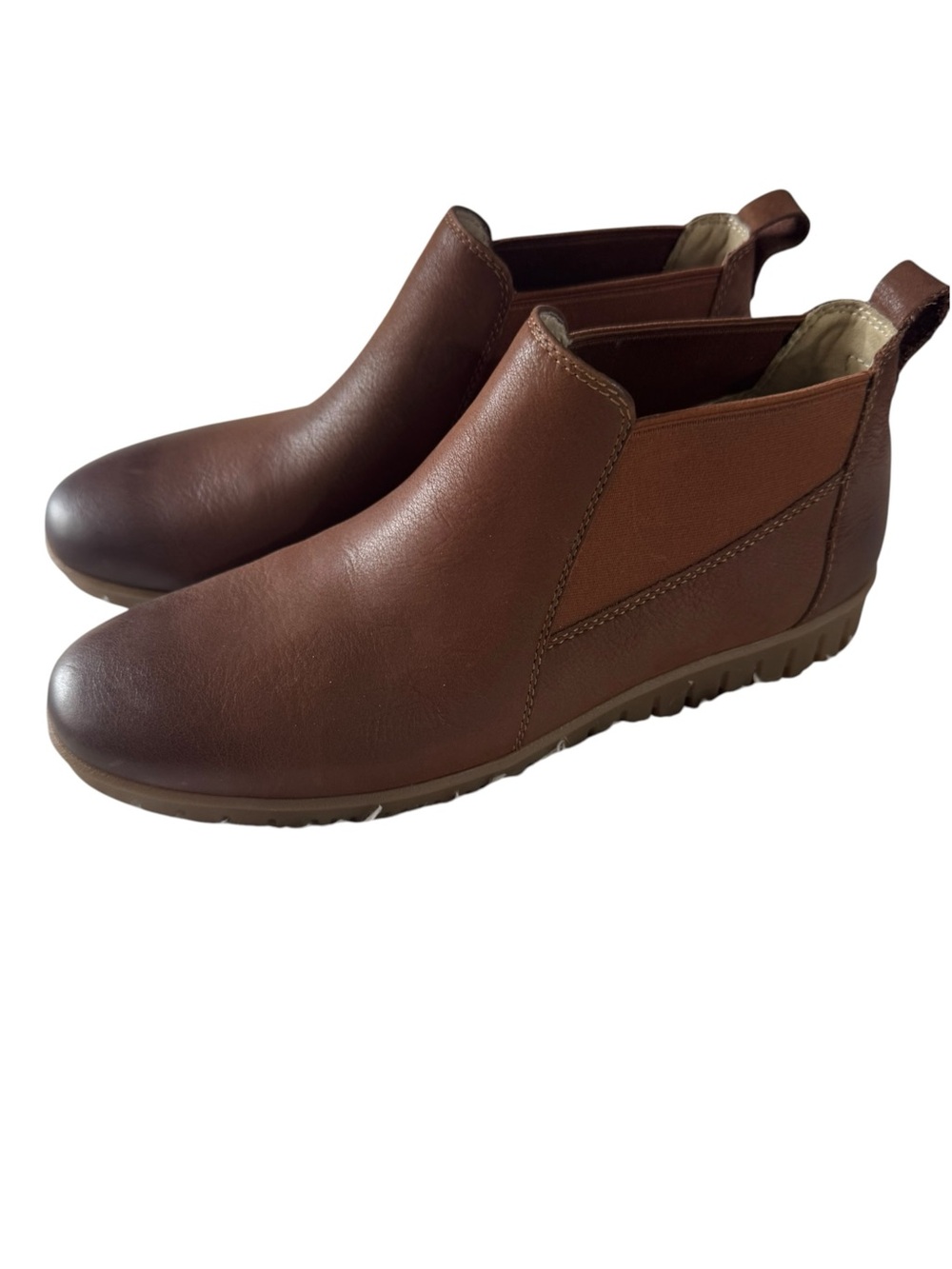 Dansko Louisa Brown Leather Slip On Chelsea Ankle Booties Boots Size 38 US 7.5/8